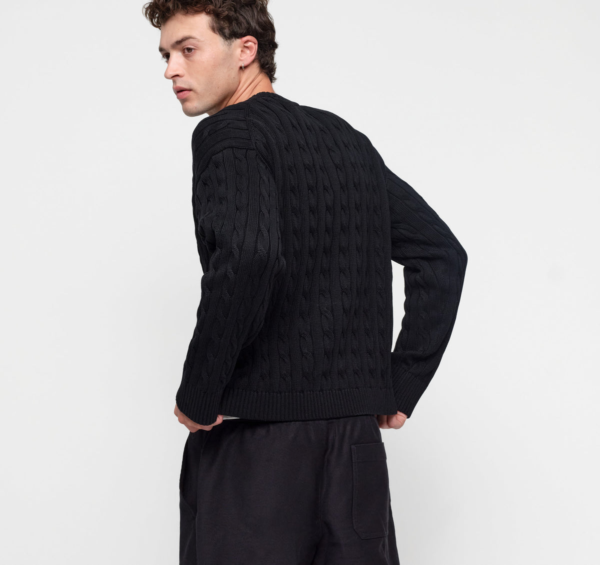 True Knit Boxy Fit Cable Sweater