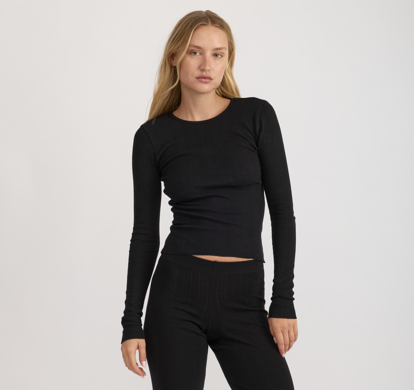 Pointelle Straight Leg Pants