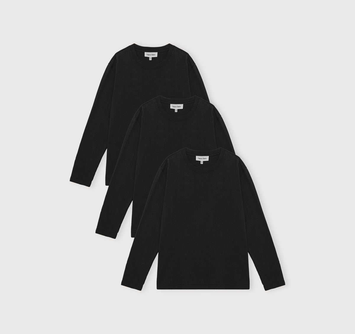 True Boxy Fit Long Sleeve Tee 3-Pack - Black