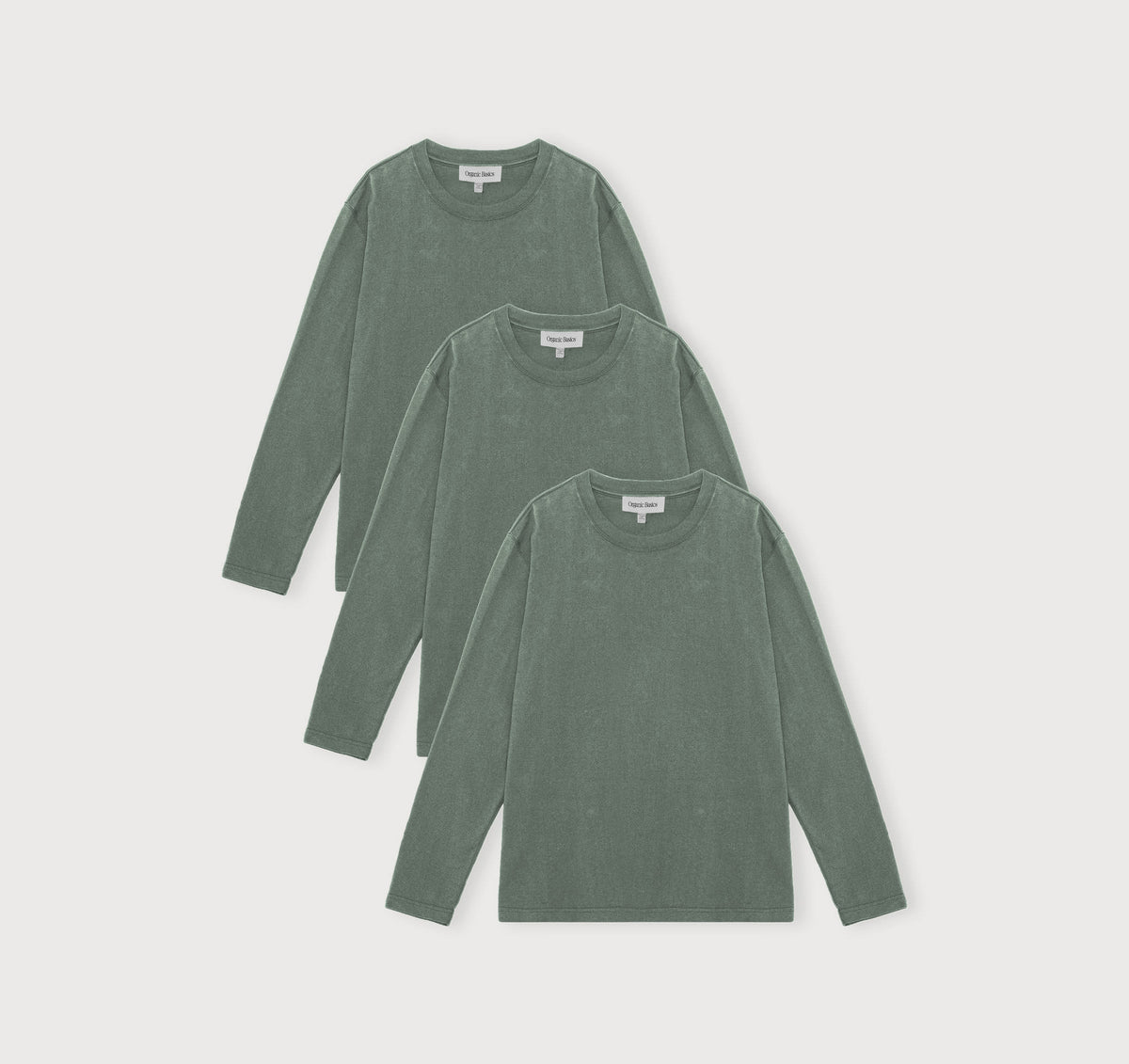True Boxy Fit Long Sleeve Tee 3-Pack - Seaweed