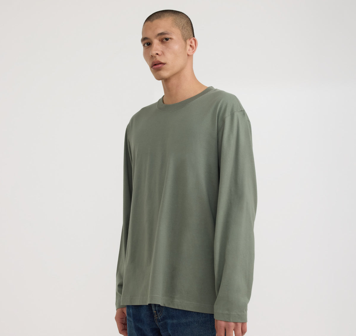True Boxy Fit Long Sleeve Tee 3-Pack - Seaweed – view 3