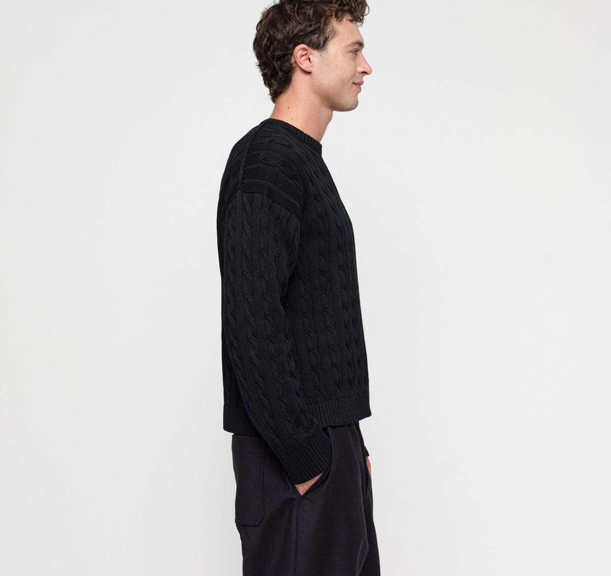 True Knit Boxy Fit Cable Sweater