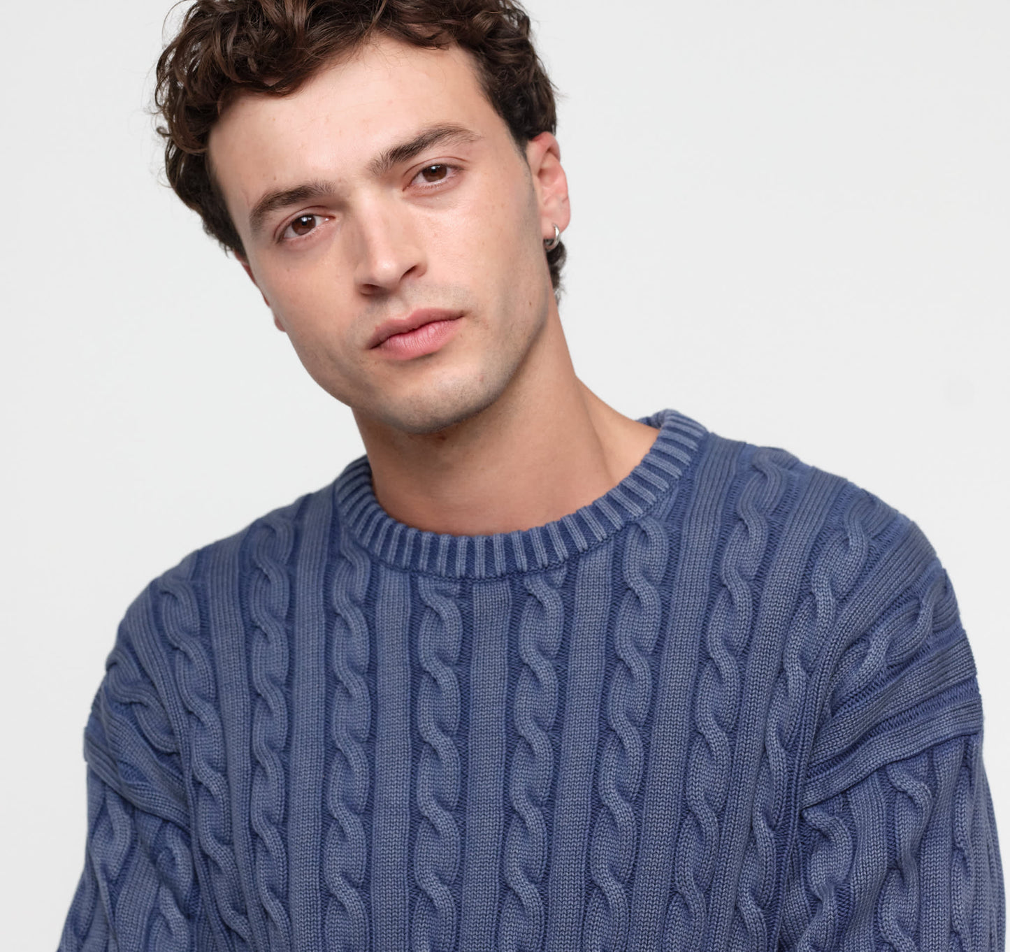 True Knit Boxy Fit Cable Sweater