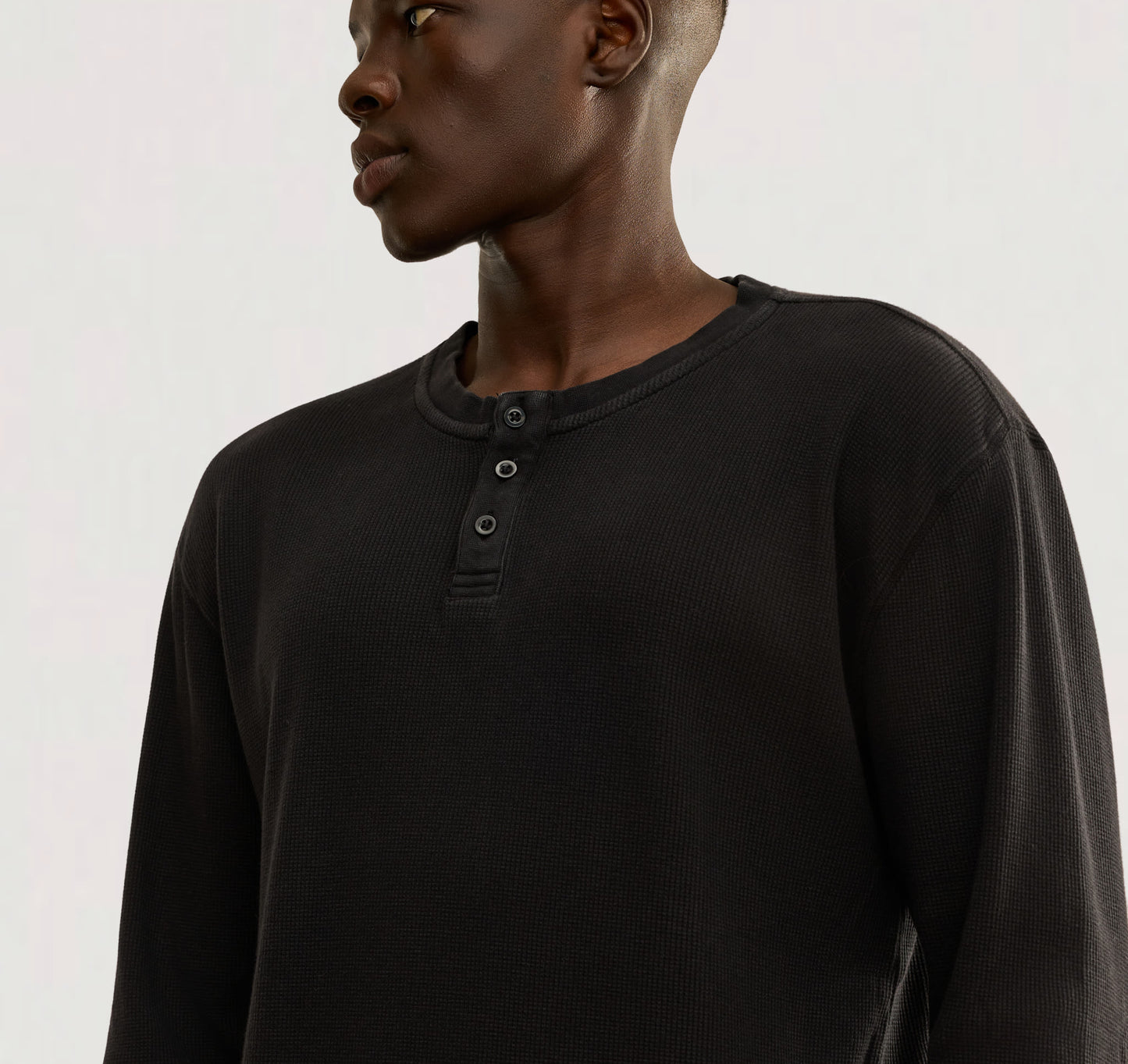 Waffle Henley Long Sleeve
