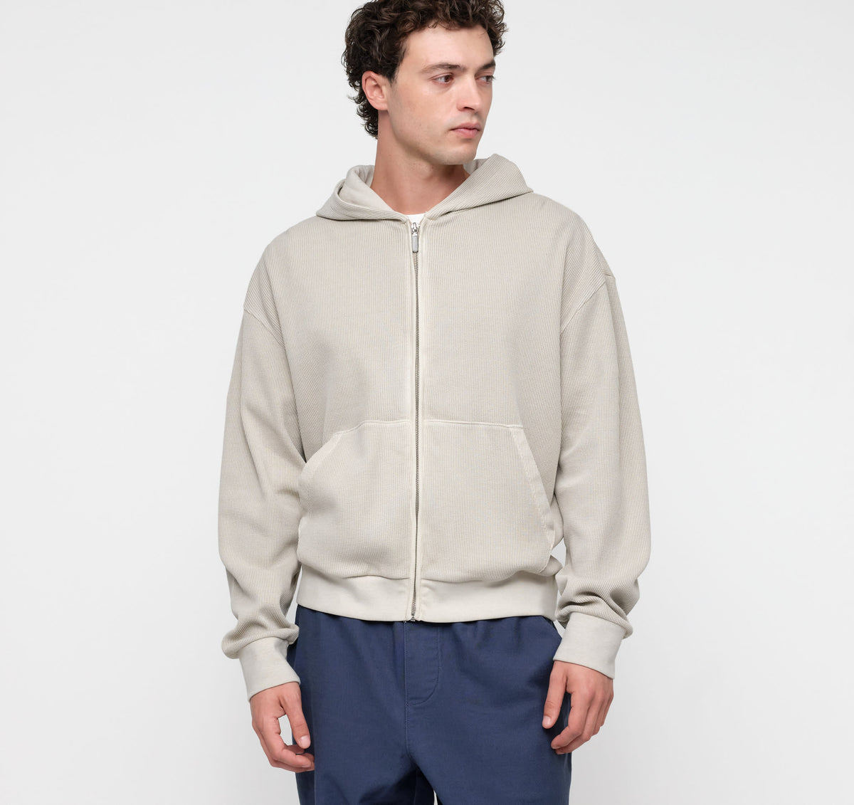 Waffle Zip Hoodie
