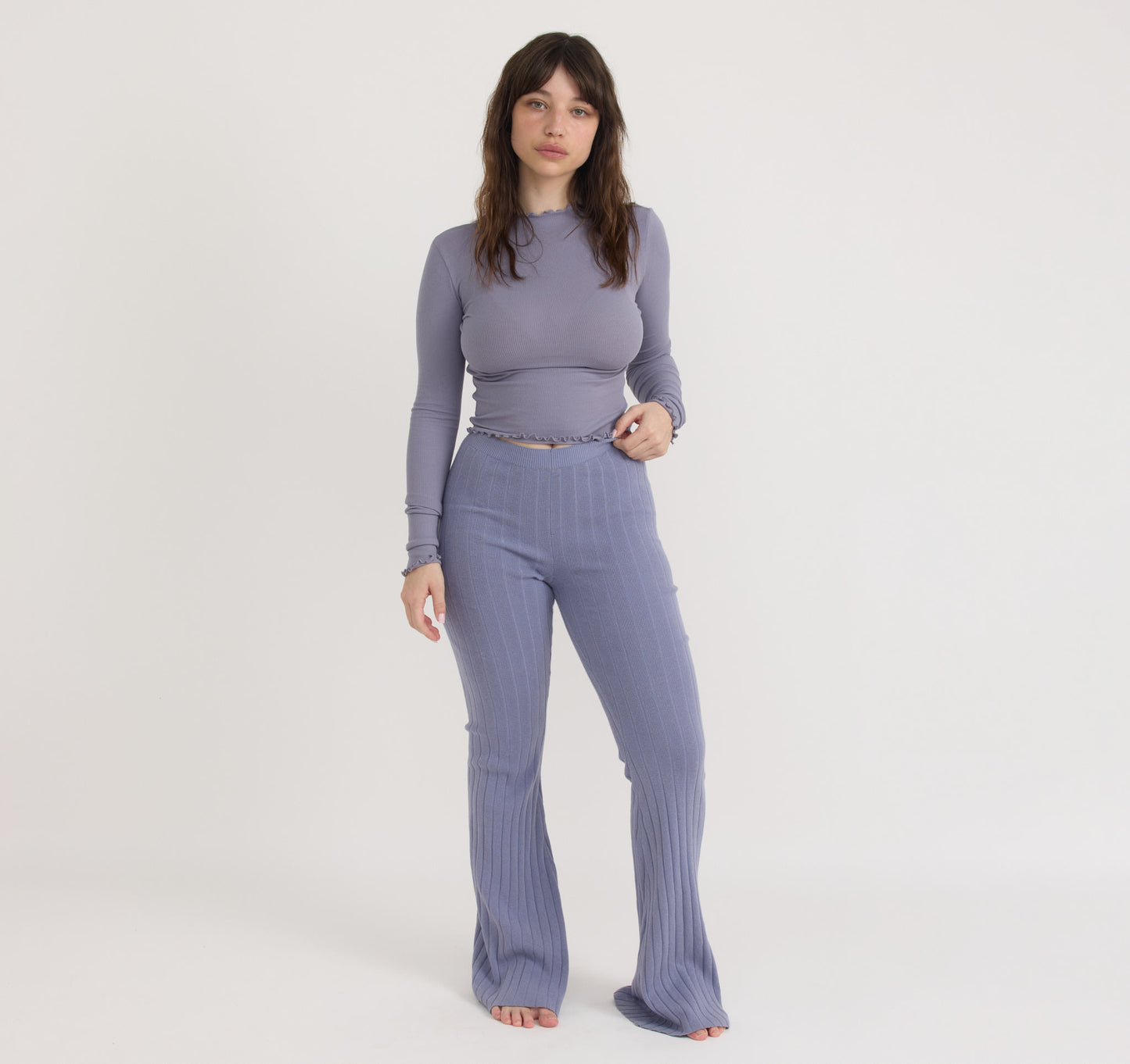 Core Rib Mock Neck Long Sleeve Tee