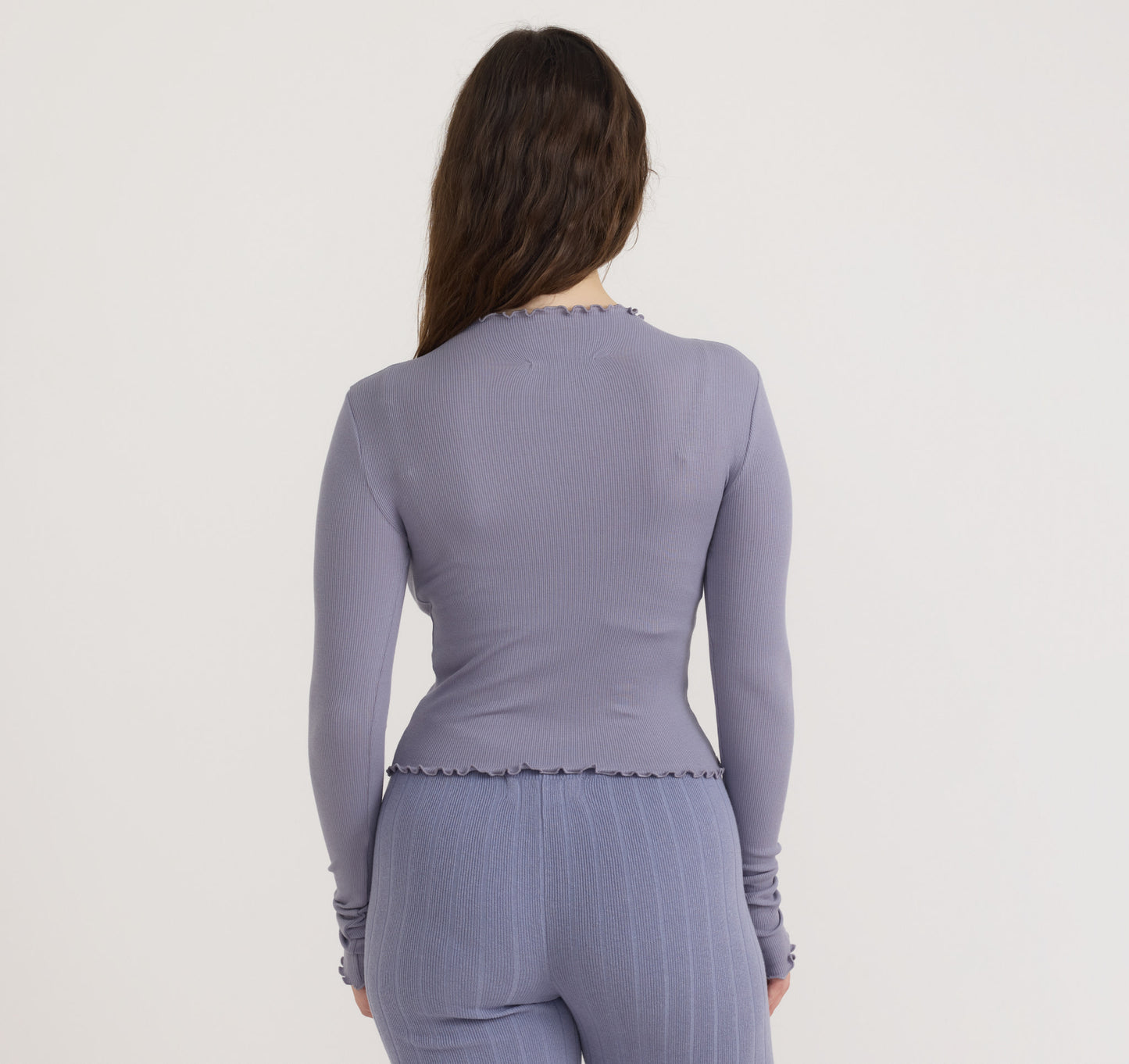 Core Rib Mock Neck Long Sleeve Tee