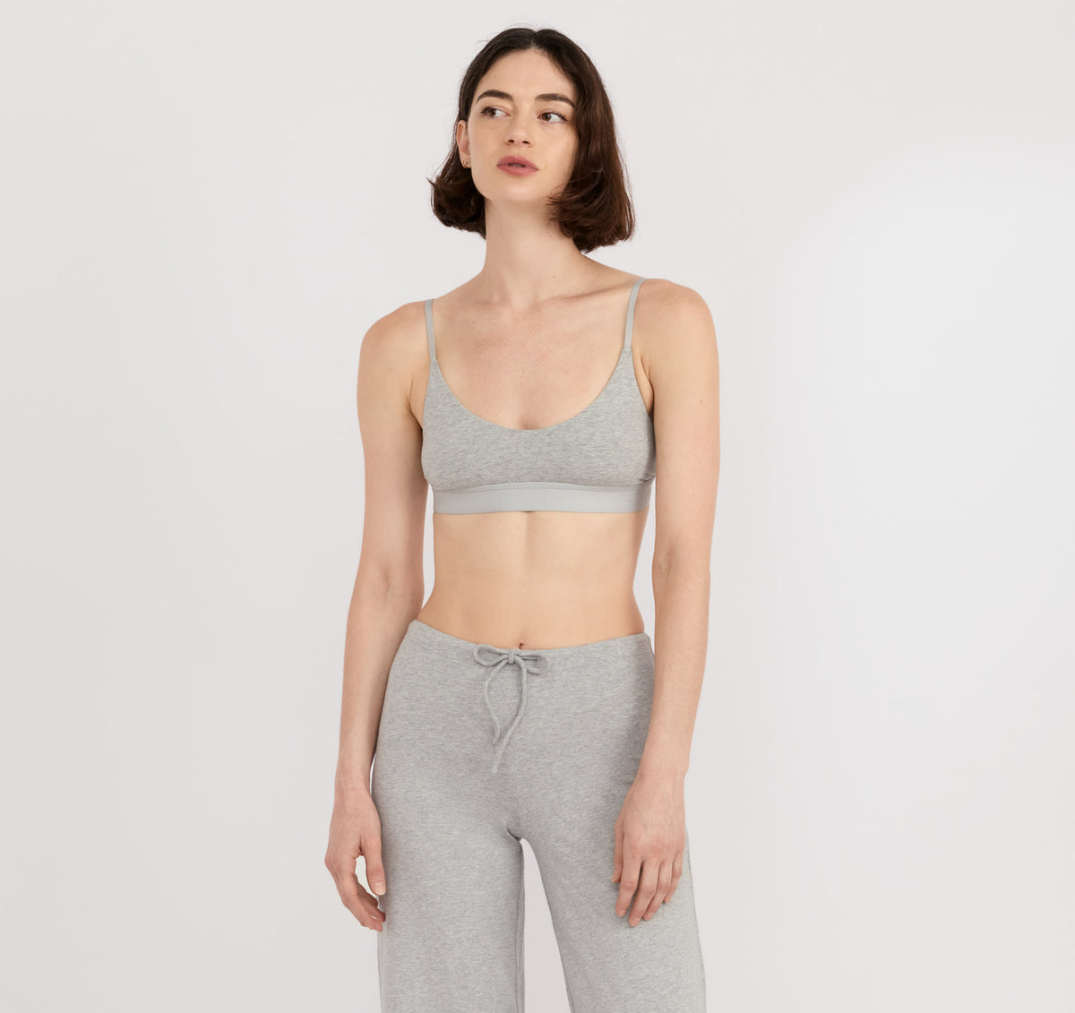 Core Open Back Scoop Bralette - Grey Melange