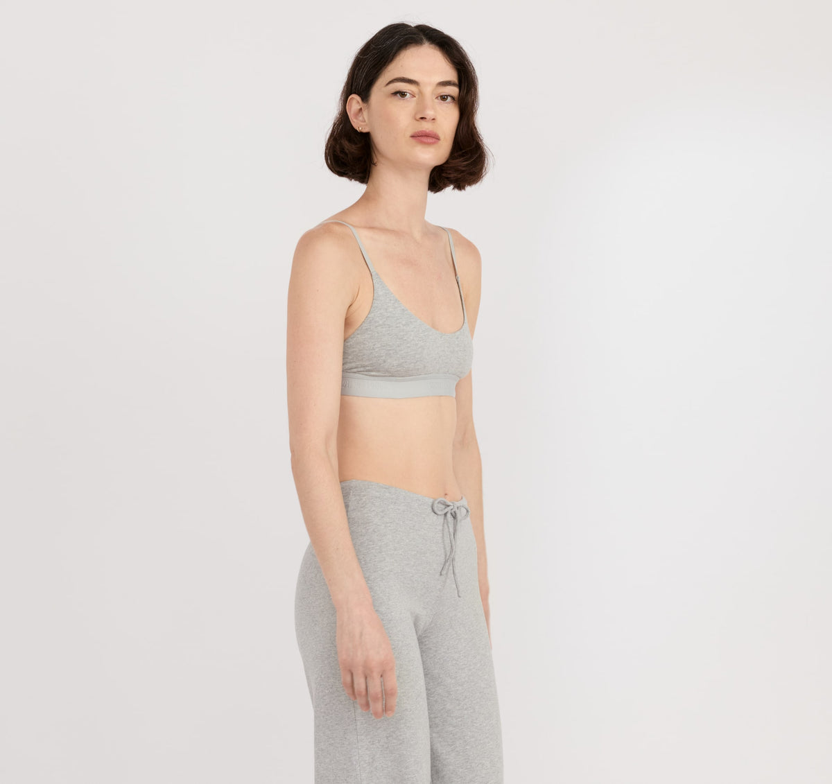 Core Open Back Scoop Bralette - Grey Melange – view 2