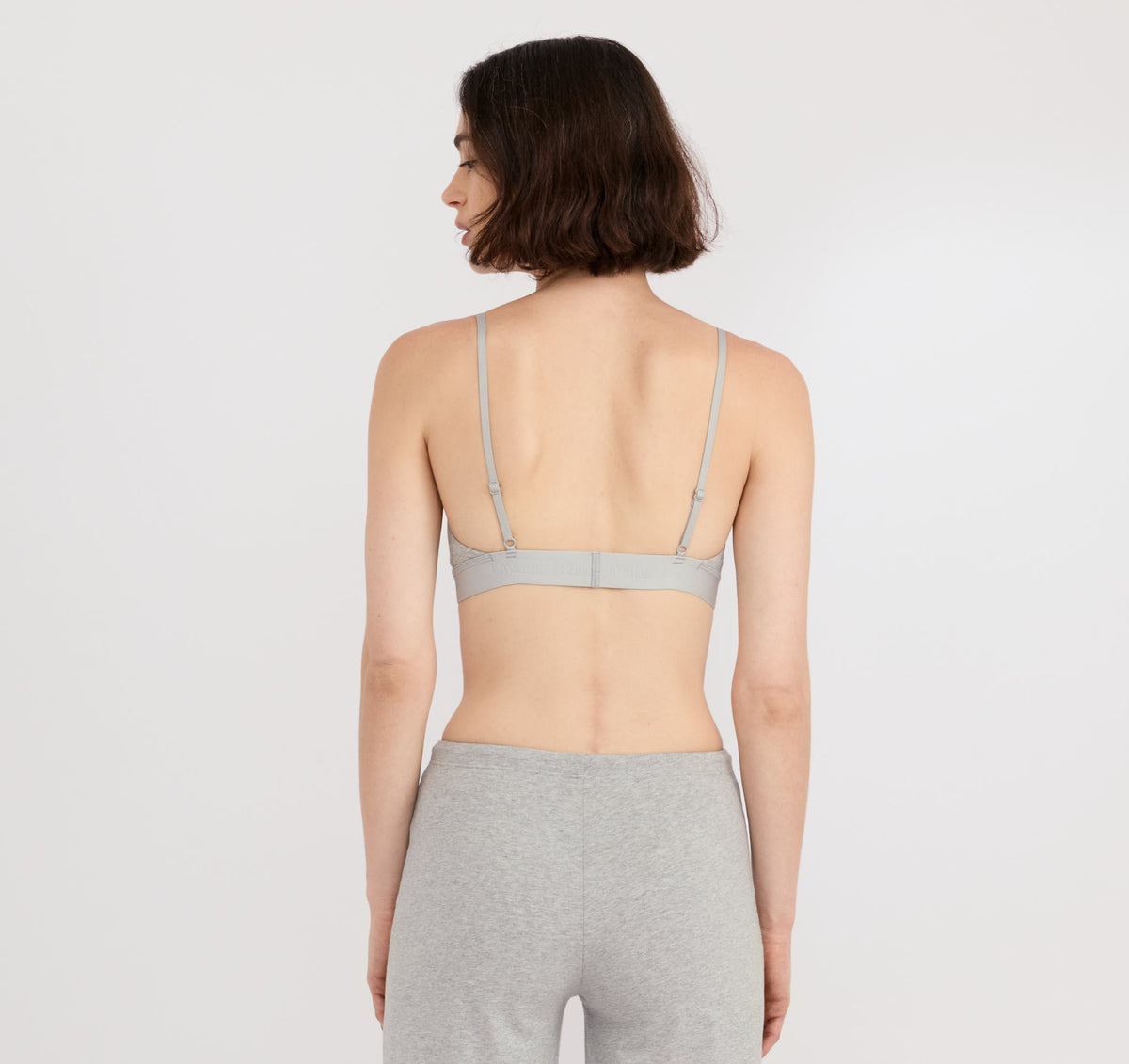 Core Open Back Scoop Bralette - Grey Melange – view 3