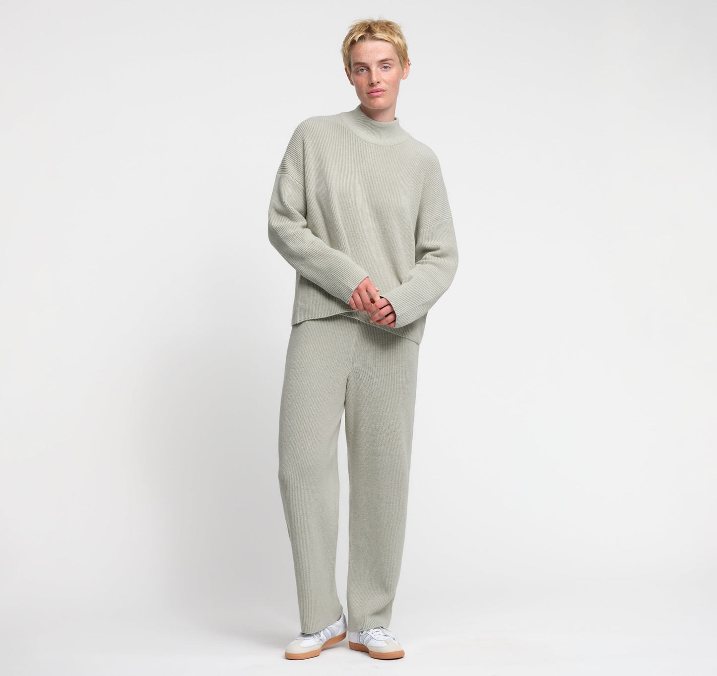 Soft Knit Barrel Leg Pants
