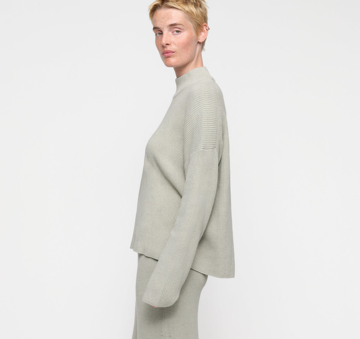 Soft Knit Mock Neck Pullover