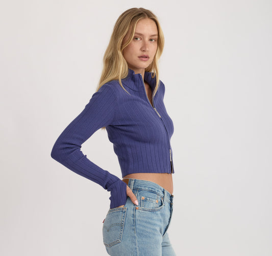Soft Knit Rib Track Jacket