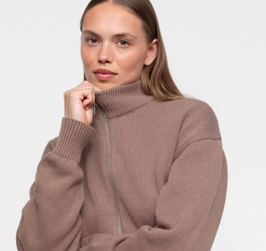 True Knit High Collar Cardigan