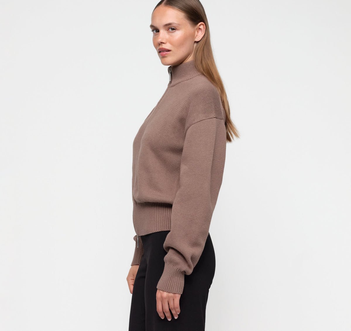 True Knit High Collar Cardigan