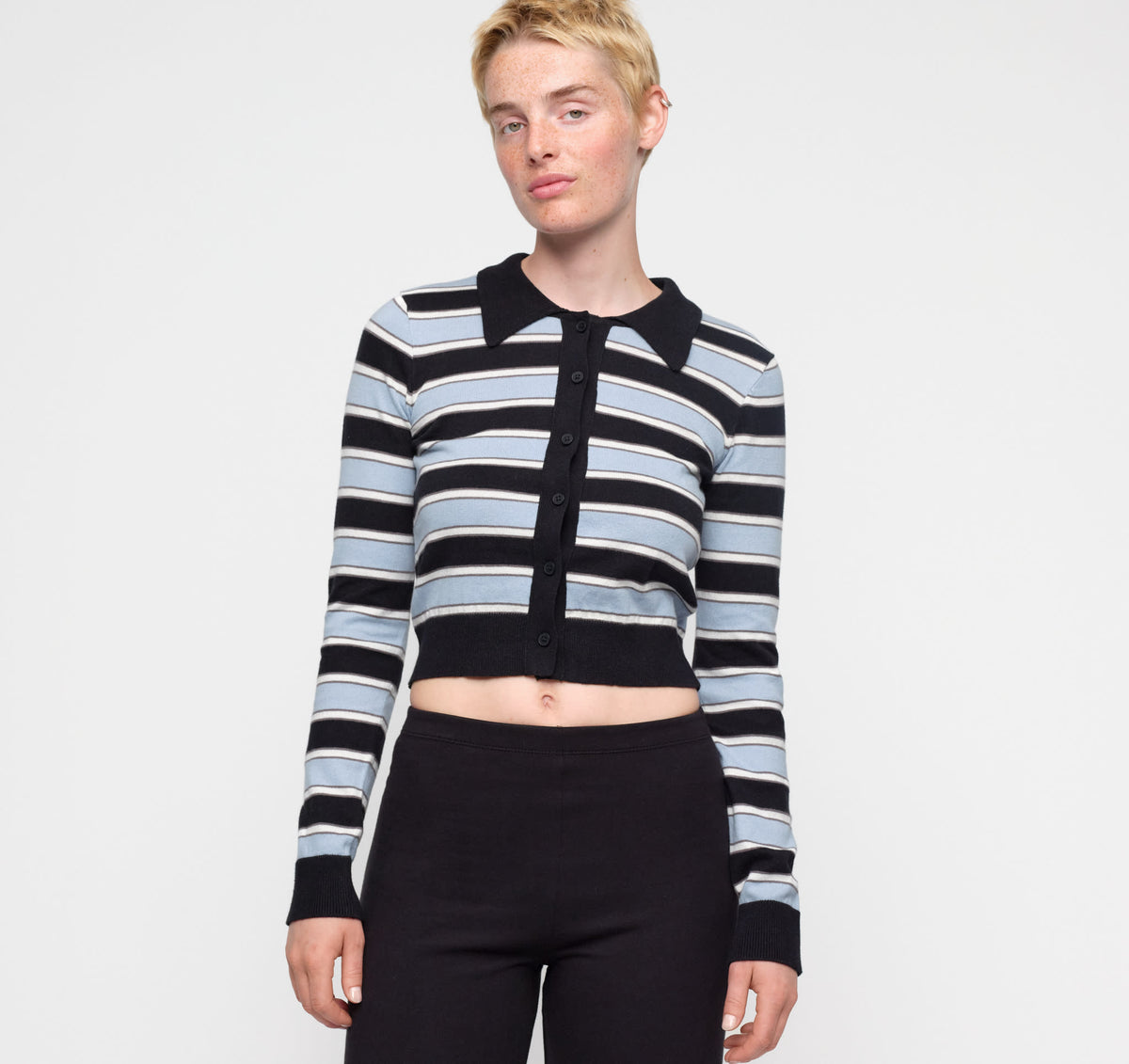 True Knit Fluffy Polo Cardigan