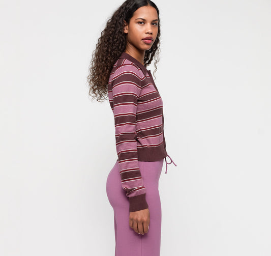 True Knit Fluffy Polo Cardigan