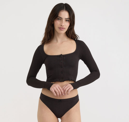 Pointelle Thong