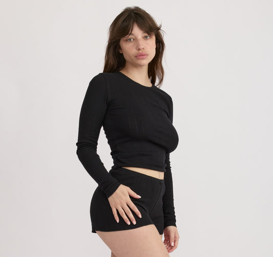 Pointelle Long Sleeve Tee