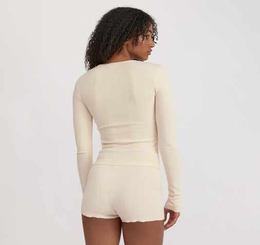 Pointelle Long Sleeve Tee