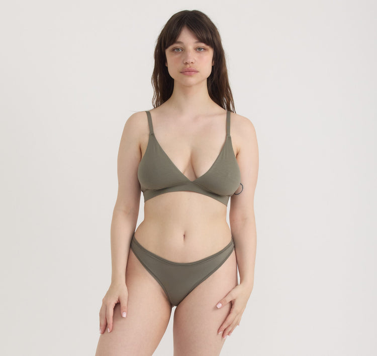 Soft Touch Veil Triangle Bralette - Silver Mist
