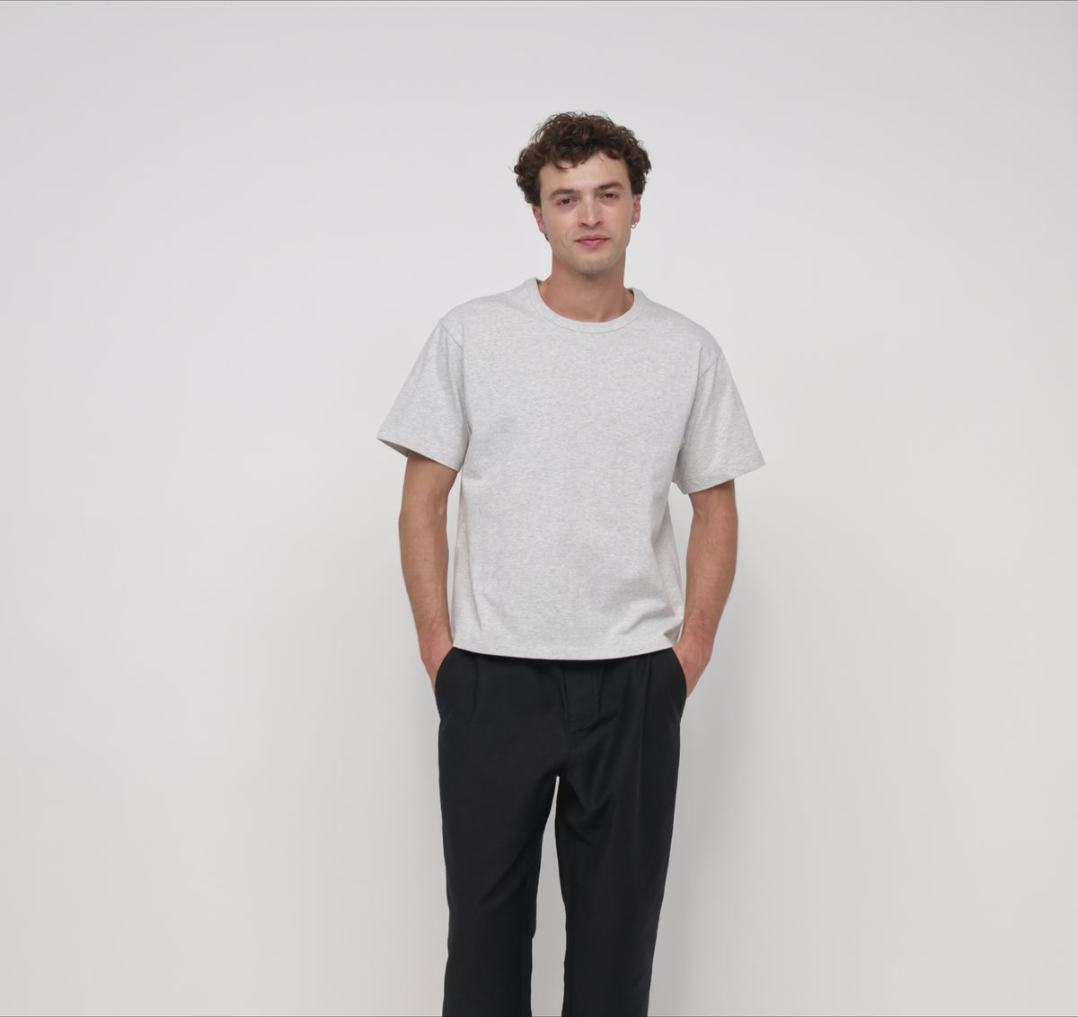 True Extra Heavy Boxy Tee 6-Pack - Misty Grey Melange – organic cotton – view 4